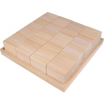 16 cubes + plateau 26,5x26,5x6,5 cm - bois - Artemio