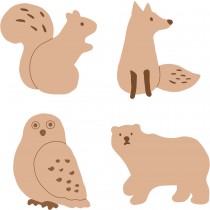 4x3 silhouettes chouette - bois - Artemio