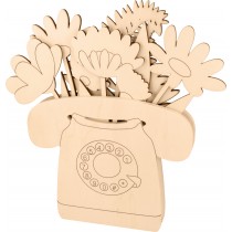 Set téléphone et fleurs bois - Artemio