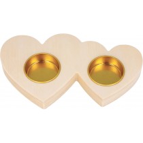 Bougeoir coeurs en bois 17,5x10 cm - Artemio