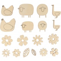 18 silhouettes animaux en bois - Artemio