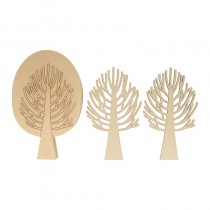 3 silhouettes arbres en bois - Artemio