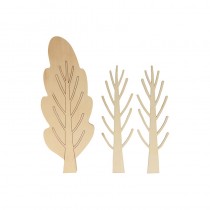 3 silhouettes arbres en bois - Artemio