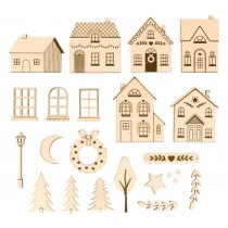20 silhouettes maisons en bois - Artemio