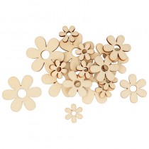 30 silhouettes fleurs en bois - Artemio