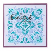 Layered stencil mosaic flowers - Sizzix