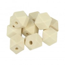 10 perles polygonale - bois - 15 mm - bijoux - Artemio