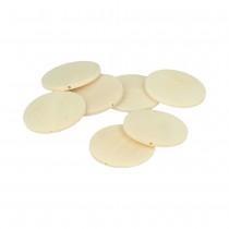 10 perles plates bois 40 mm - Artemio