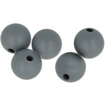 5 perles grises 10 mm - silicone - Artemio