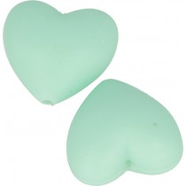 2 perles vert d'eau 29x29x12 mm - silicone - Artemio