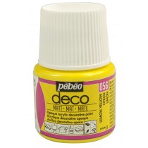 Peinture jaune citron - acrylique mat - opaque - 45 ml - déco - Pébéo
