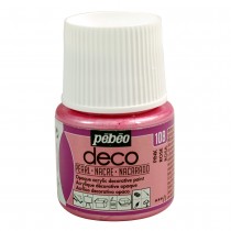 Peinture rose - acrylique nacre - opaque - 45 ml - déco - Pébéo