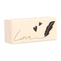 Tampon love - 26x57 mm - bois - Artemio