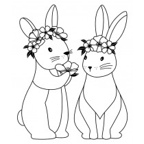 Tampon lapins 76x64 mm - bois - Artemio