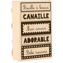 Tampon adorable 58x87 mm - bois - Artemio