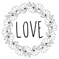 Tampon love 100x100 mm - bois - Artemio
