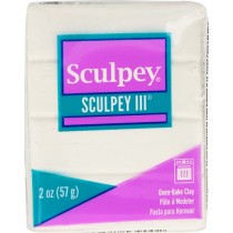 Pâte III White glitter - 57 gr - Sculpey