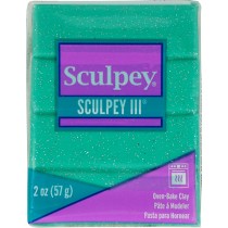 Pâte III Turquoise glitter - 57 gr - Sculpey