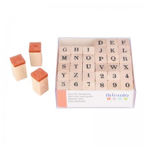Set tampons alphabet - 1,5 cm - bois - Artemio