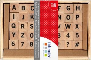 Set 40 tampons bois alphabet - Artemio
