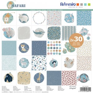 Bloc 30x2 feuilles Safari 30x30 cm - Artemio
