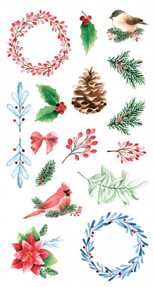 Stickers transparents Xmas berries - Artemio