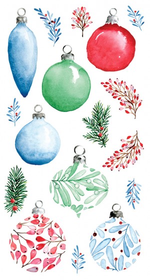 Stickers transparents Xmas berries - Artemio