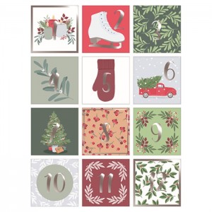24 chiffres autocollants foil Xmas time- Artemio
