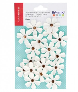 18 fleurs papier blanc - Artemio