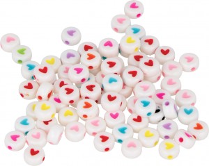 300 perles cœur plastique 7 mm - Artemio