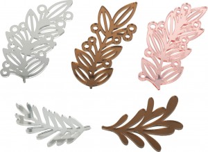 5 silhouettes feuilles bicolores miroir - Artemio
