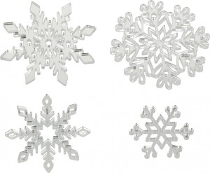 4 silhouettes flocons bicolores miroir - Artemio