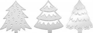 3 silhouettes sapins bicolores miroir - Artemio