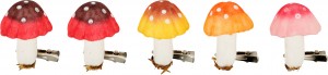
5 champignons sur pince 3,5x4,5x3,5 cm - Artemio