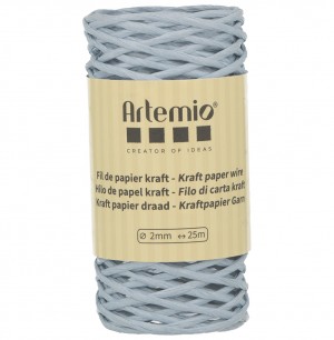 Fil de papier kraft armé bleu tendre - 25 m - Artemio