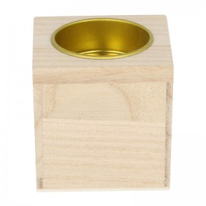 Petit bougeoir 6x6 cm bois - Artemio