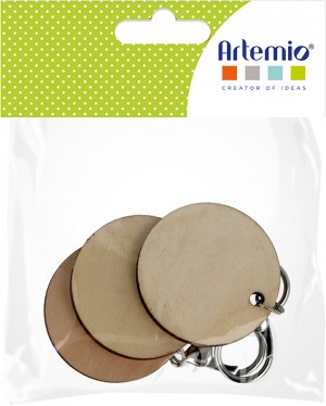 Set 3 porte-clés ronds 5 cm - Artemio