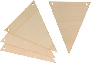 Set 4 fanions 12x15 cm - bois - Artemio