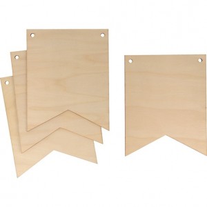 Set 4 fanions 12x15 cm - bois - Artemio