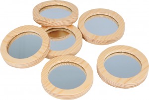 6 miroirs 7,5 cm - bois - Artemio