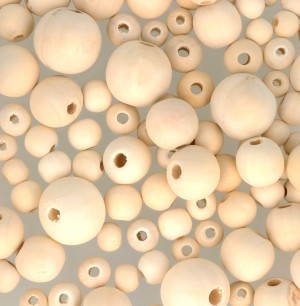 130 perles rondes bois - Artemio