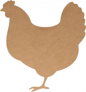 Silhouette poule 23x25 cm - MDF - Silhwood