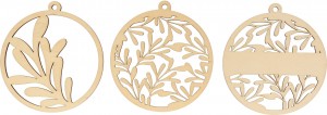 3 silhouettes boules en bois 10 cm - Artemio