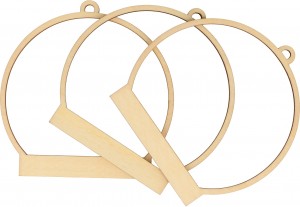 3 silhouettes boules en bois 10 cm - Artemio