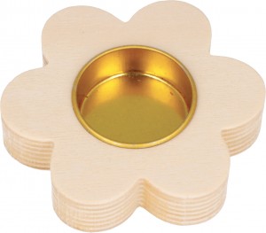 Bougeoir fleur en bois 9,5 cm - Artemio