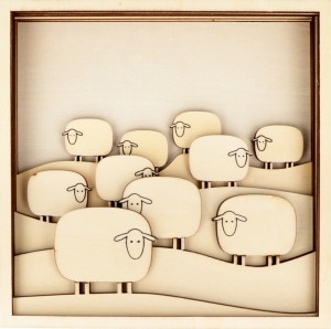 6 silhouettes en bois moutons 18x18 cm - Artemio