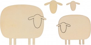 2 silhouettes moutons en bois - Artemio