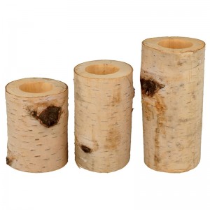 3 bougeoirs recto / verso en bois - Artemio