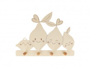 Porte-manteau citrons 30x22,5 cm en bois - Artemio