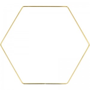 Hexagone doré 25x21,8 cm en métal - Artemio